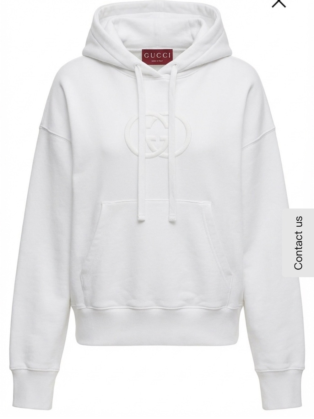 Gucci White Embossed Interlocking G Hoodie